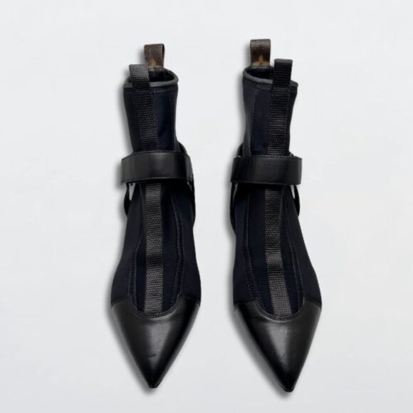 Louis Vuitton Neoprene Deep Sea Strap Ankle Boot Leather Pointed Toe Black EU 38 - Picture 11 of 11